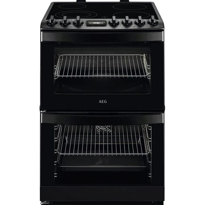 AEG CCB6741MCB 6000 Series Steam Bake 60cm Freestanding Electric Cooker with Ceramic Hob in Black
