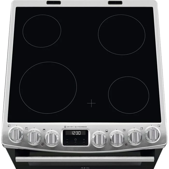 AEG CCX6740ACM 6000 Series Steam Bake 60cm Freestanding Electric Cooker with Ceramic Hob in Stainless Steel - Image 2