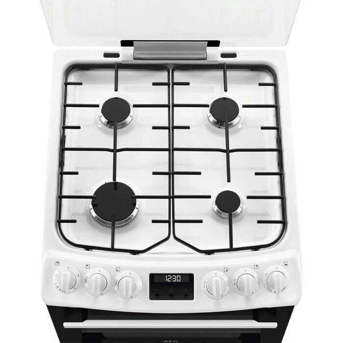 AEG CGX1130ACW 55cm Freestanding Gas Cooker With Double Ovens in White - Image 2