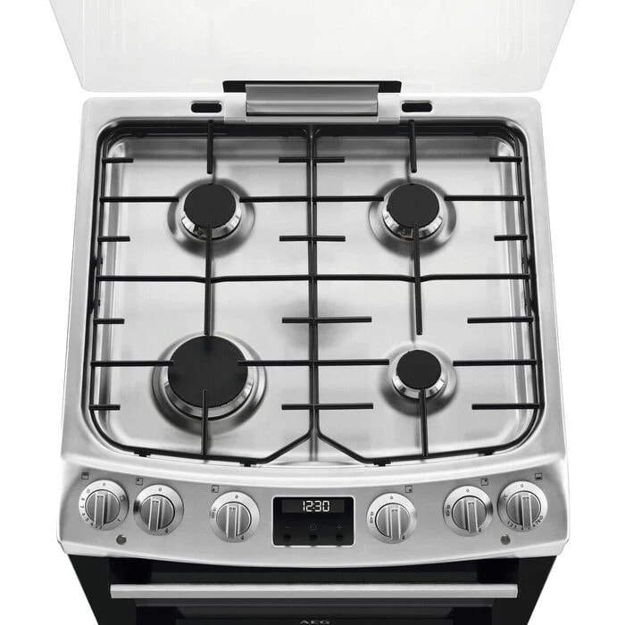 AEG CGX6130ACM 60cm Freestanding Gas Cooker with Double Oven in Stainless Steel - Image 2
