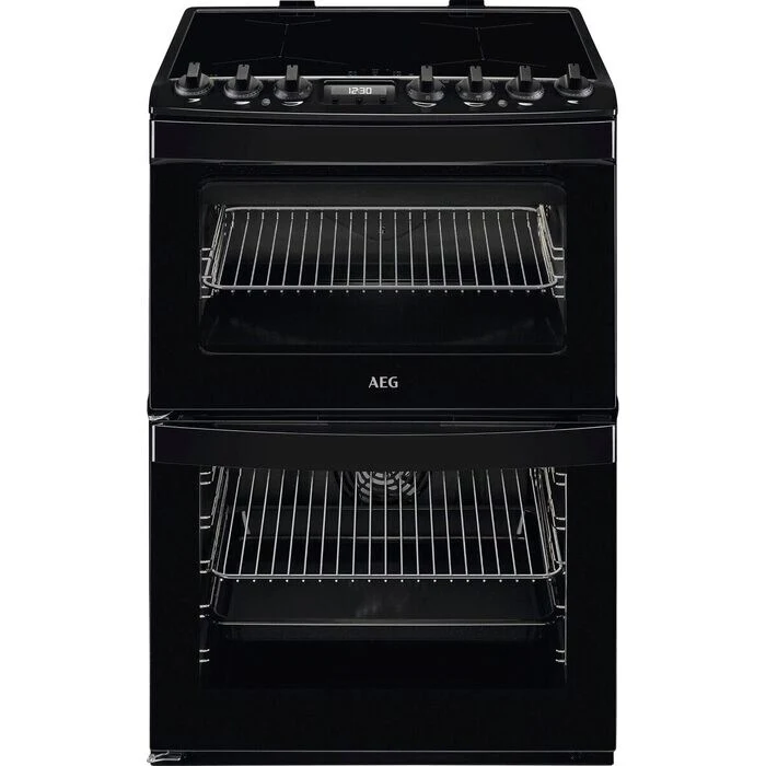 AEG CIB6743ACB 6000 Series Steam Bake 60cm Freestanding Electric Cooker with Induction Hob in Black