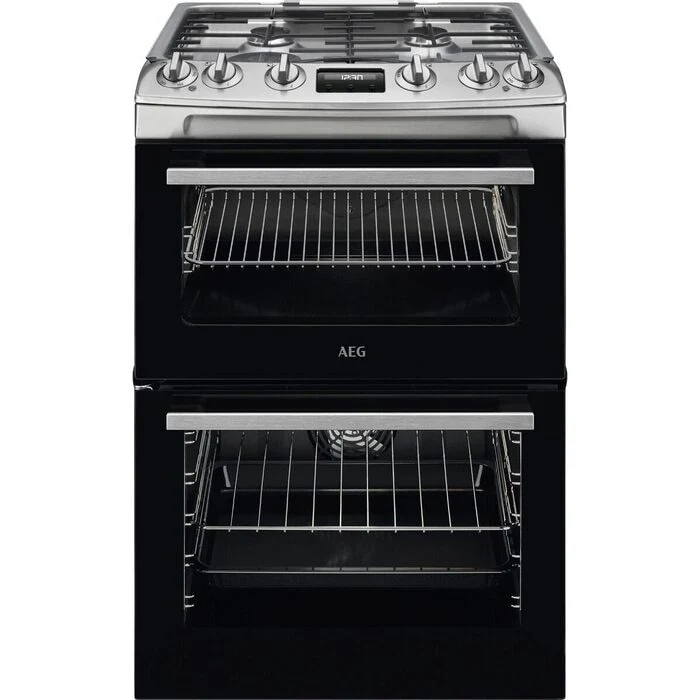AEG CKX6540ACM 60cm 5000 Series Surround Cook Dual Fuel Freestanding Cooker With Double Oven in Stainless Steel