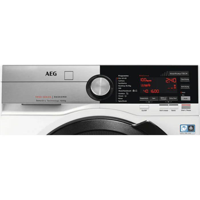 AEG L9WEC169R Series 9000 SensiDry 1600 Spin Washer Dryer 10+6 kg White - Image 2