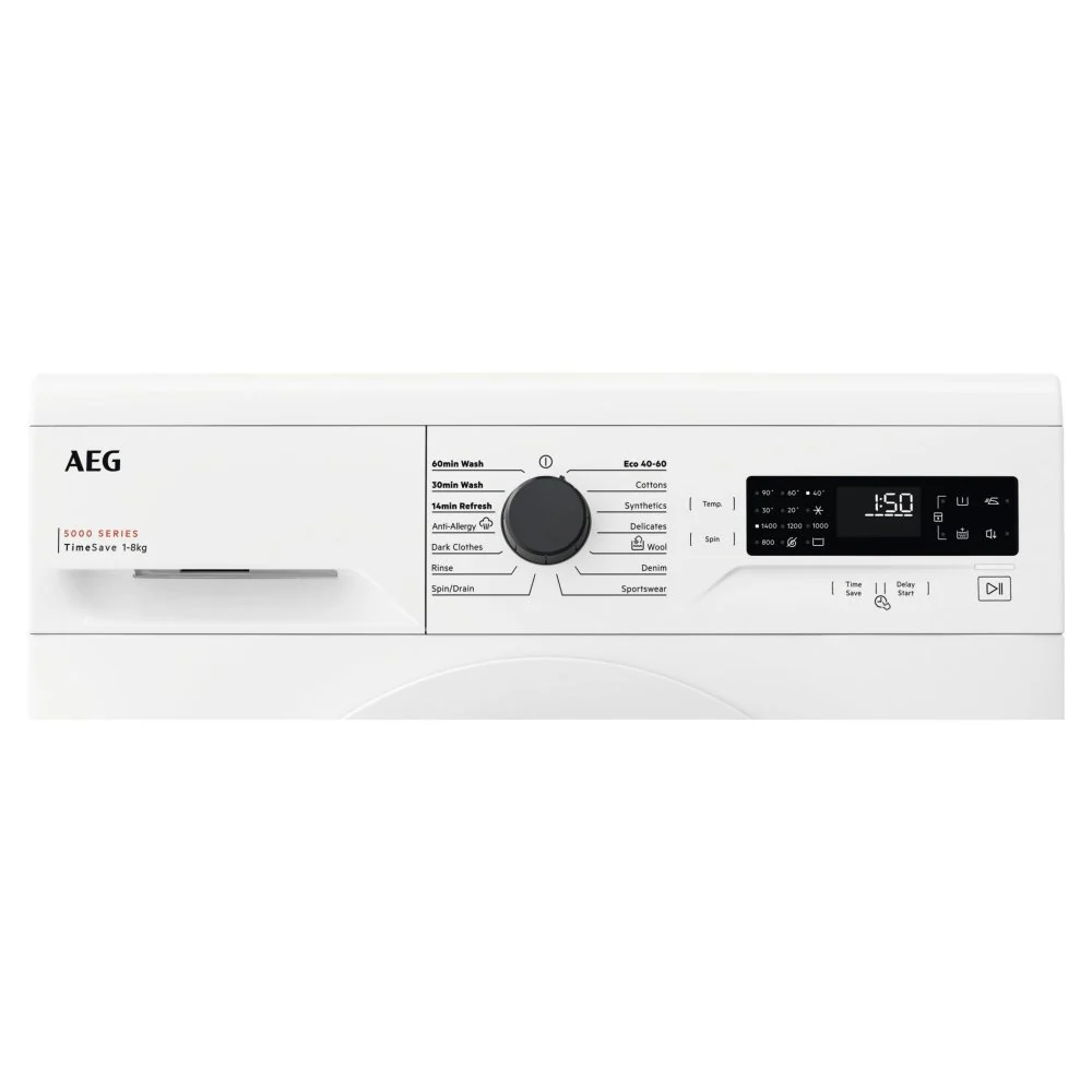 AEG LFX50844B Series 5000 8 kg 1400 Spin Washing Machine White - Image 2