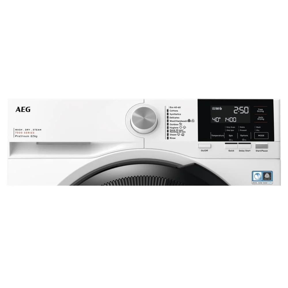 AEG LWR7185M4B Series 7000 ProSteam 8+5kg 1400 Spin Washer Dryer White - Image 3