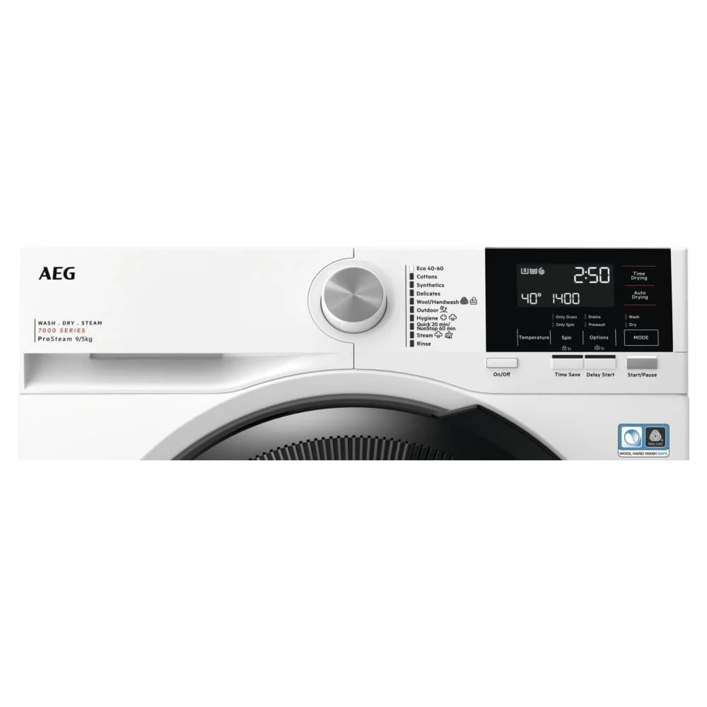 AEG LWR7195M4B Series 7000 ProSteam 9+5kg 1400 Spin Washer Dryer White - Image 2