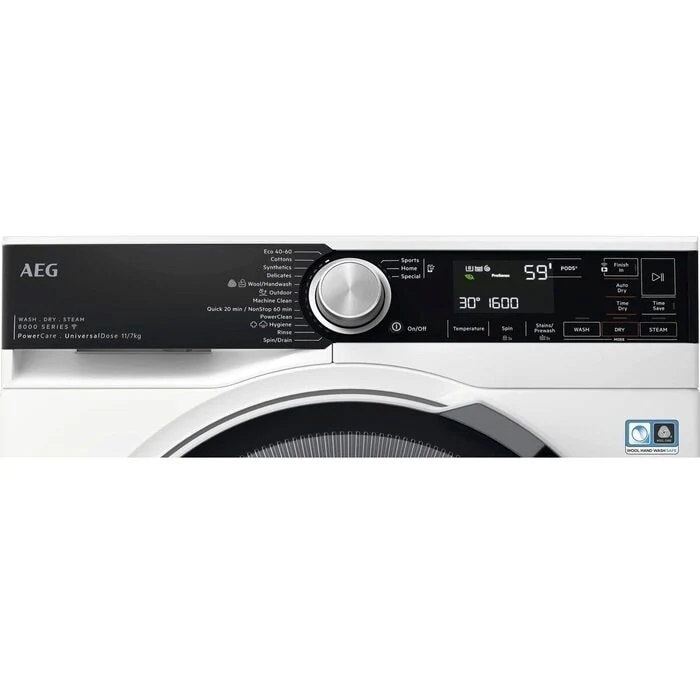 AEG LWR8516L6UD 11kg+7kg 8000 Series Power Care Freestanding 1600rpm Washer Dryer - Image 2