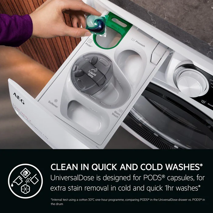 AEG LWR8516L6UD 11kg+7kg 8000 Series Power Care Freestanding 1600rpm Washer Dryer - Image 8
