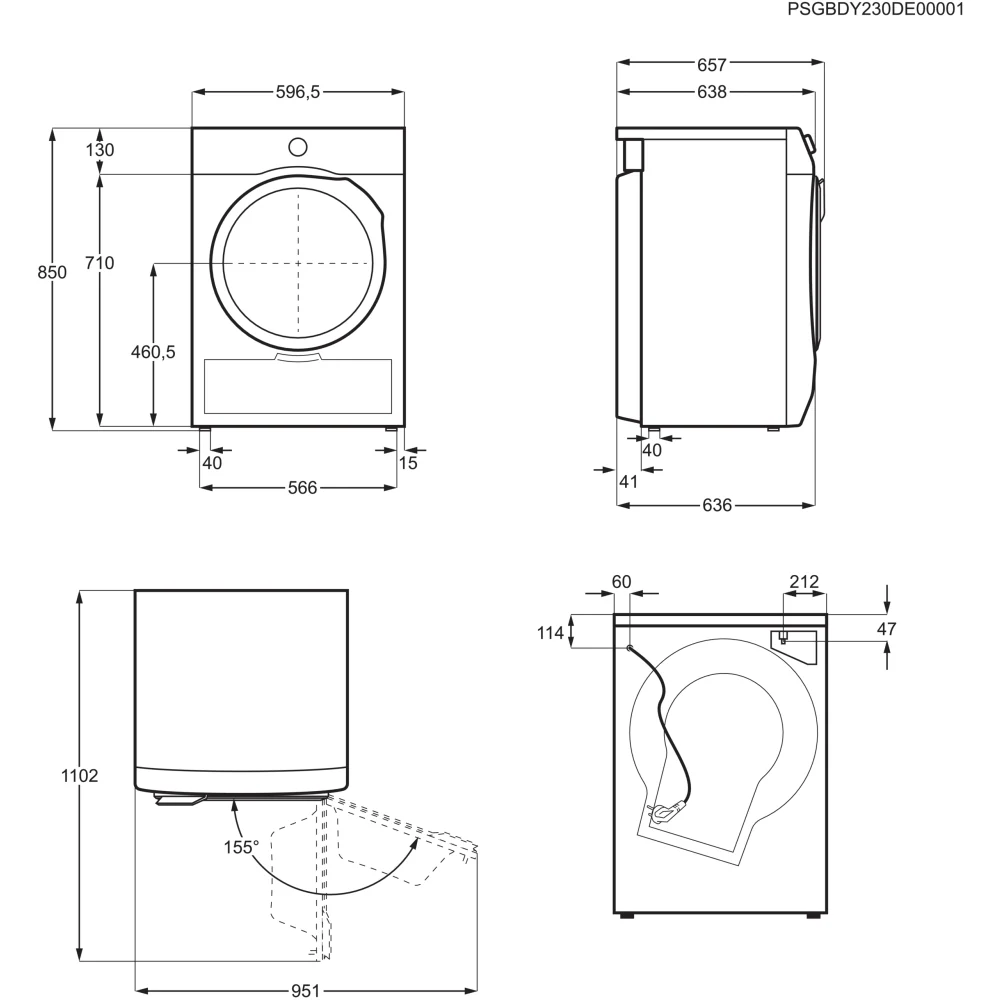 AEG TR719A4B Series 7000 SensiDry Freestanding 9kg Heat Pump Tumble Dryer White - Image 4