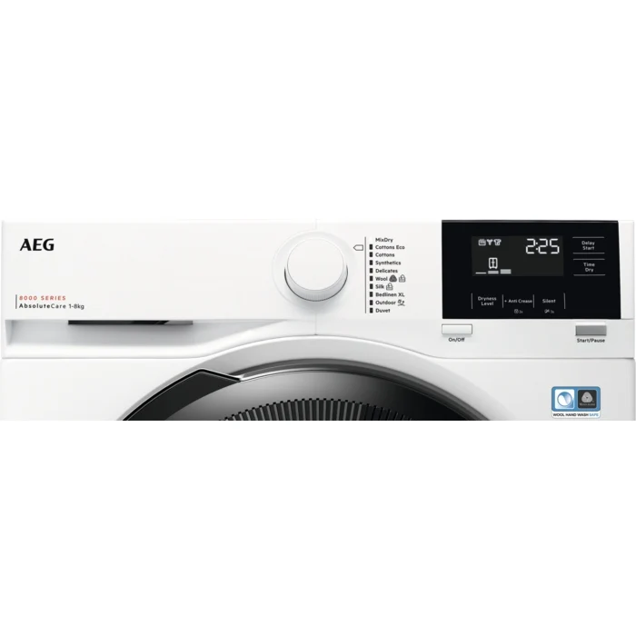 AEG TR818P4B Series 8000 AbsoluteCare 8Kg Heat Pump Tumble Dryer White - Image 2