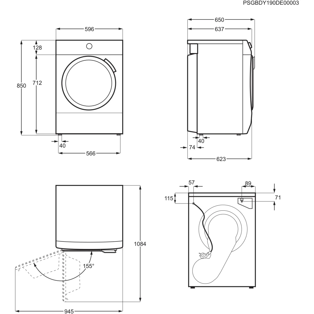 AEG TXH508A2R Series 5000 Freestanding 8kg Heat Pump Tumble Dryer - Image 4