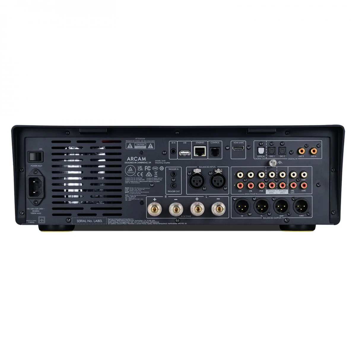 Arcam Radia SA45 Streaming Amplifier with Wharfedale Linton Heritage Standmount Speakers with Matching Stands - Black - Image 4