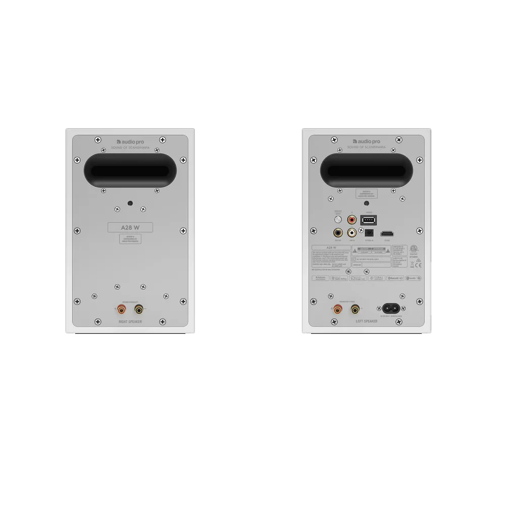 Audio Pro A28 W Wireless Multiroom Active Bookshelf Speakers Pair - White - Image 2