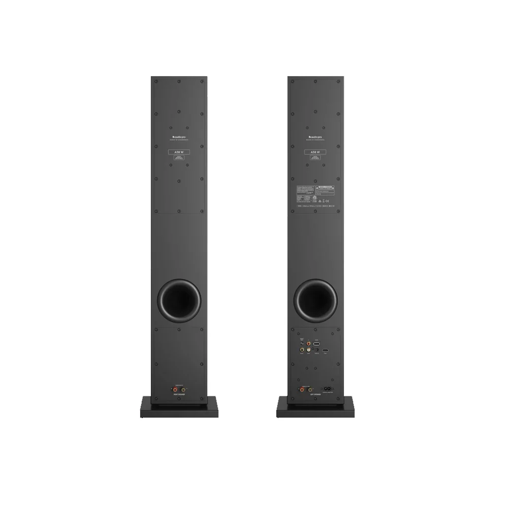 Audio Pro A38 W Wireless Multiroom Bluetooth Floorstanding Speakers Pair Black - Image 3