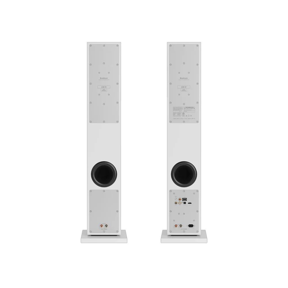 Audio Pro A38 W Wireless Multiroom Bluetooth Floorstanding Speakers Pair White - Image 3