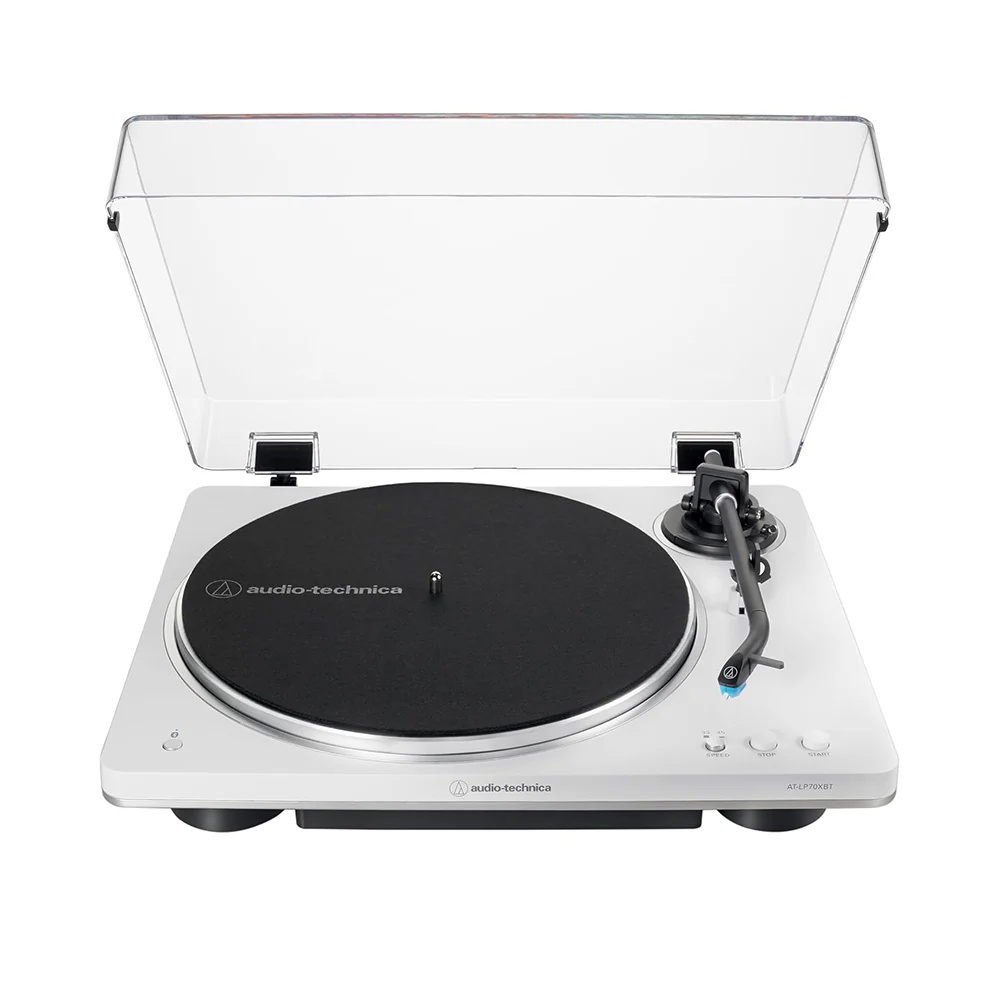 Audio Technica AT-LP70XBT Fully Automatic Bluetooth Wireless Belt Drive Turntable White Silver - Image 2