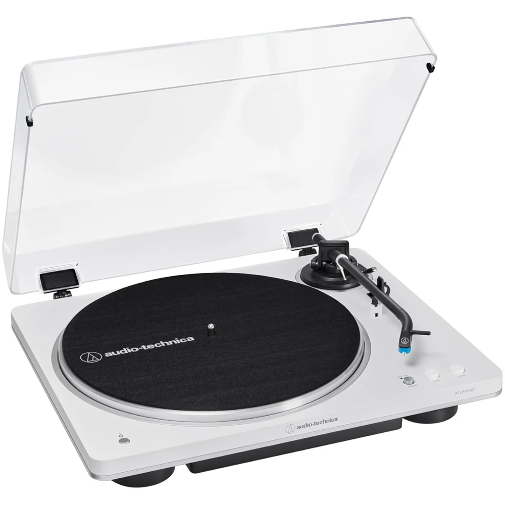 Audio Technica AT-LP70XBT Fully Automatic Bluetooth Wireless Turntable White with Kanto ORA 100W Powered Reference Speakers Pink HiFi Package - Image 11