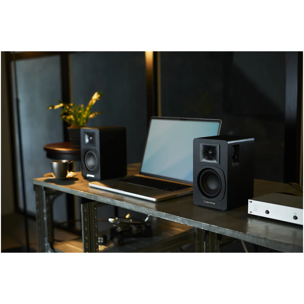 Audio Technica AT-LP70XBT Fully Automatic Bluetooth Wireless Turntable with AT-SP3X Powered Bookshelf Speakers HiFi Package Black - Image 8