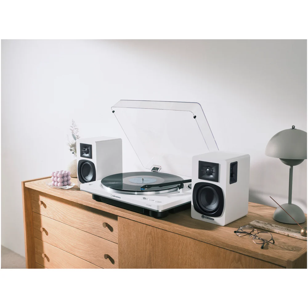 Audio Technica AT-LP70XBT Fully Automatic Bluetooth Wireless Turntable with AT-SP3X Powered Bookshelf Speakers HiFi Package White - Image 13