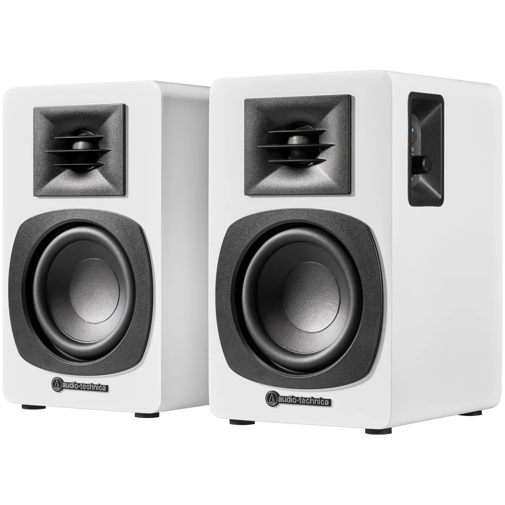 Audio Technica AT-LP70XBT Fully Automatic Bluetooth Wireless Turntable with AT-SP3X Powered Bookshelf Speakers HiFi Package White - Image 14