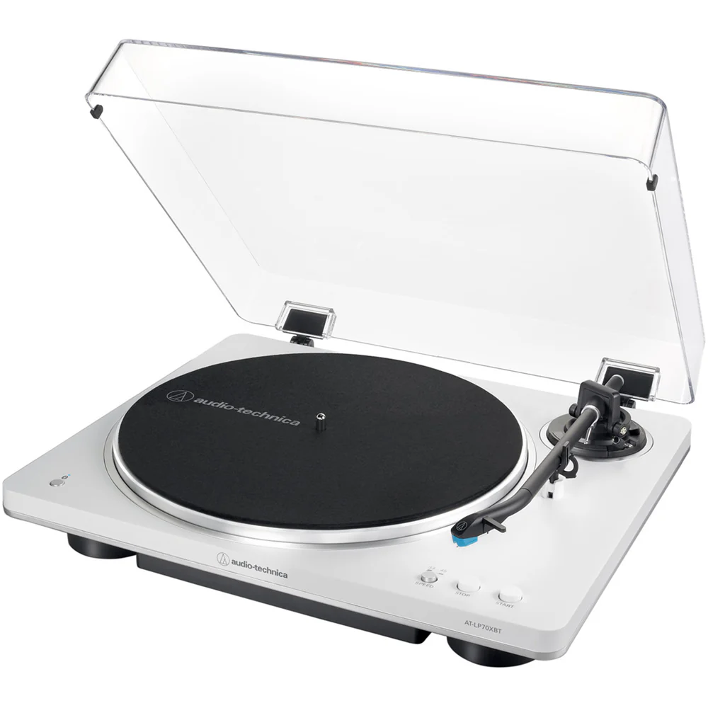 Audio Technica AT-LP70XBT Fully Automatic Bluetooth Wireless Turntable with AT-SP3X Powered Bookshelf Speakers HiFi Package White - Image 7