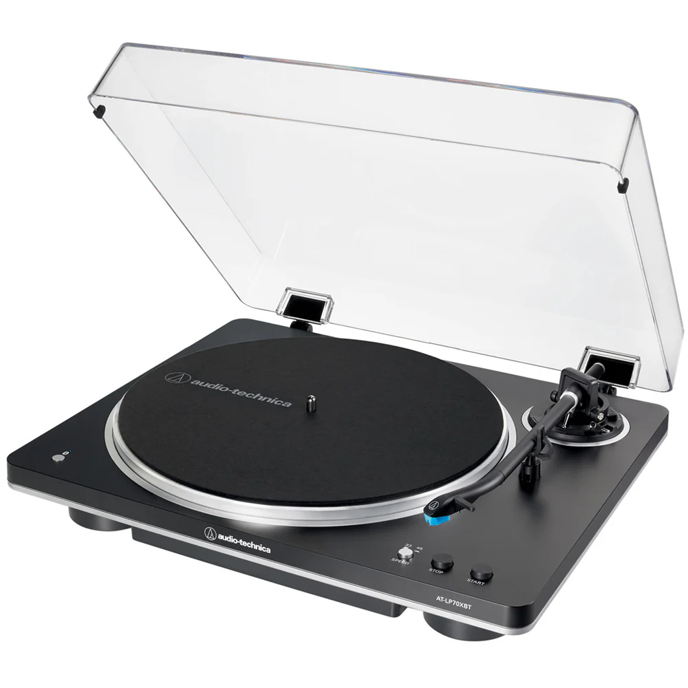 Audio Technica AT-LP70XBT Fully Automatic Bluetooth Wireless Turntable with Kanto ORA 100W Powered Reference Speakers HiFi Package Black - Image 2