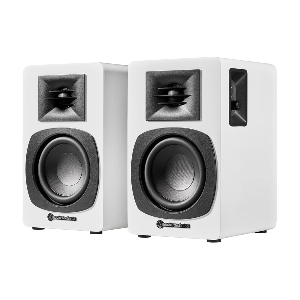 Audio Technica AT-SP3X Powered Bookshelf Speakers with Bluetooth White - Image 2