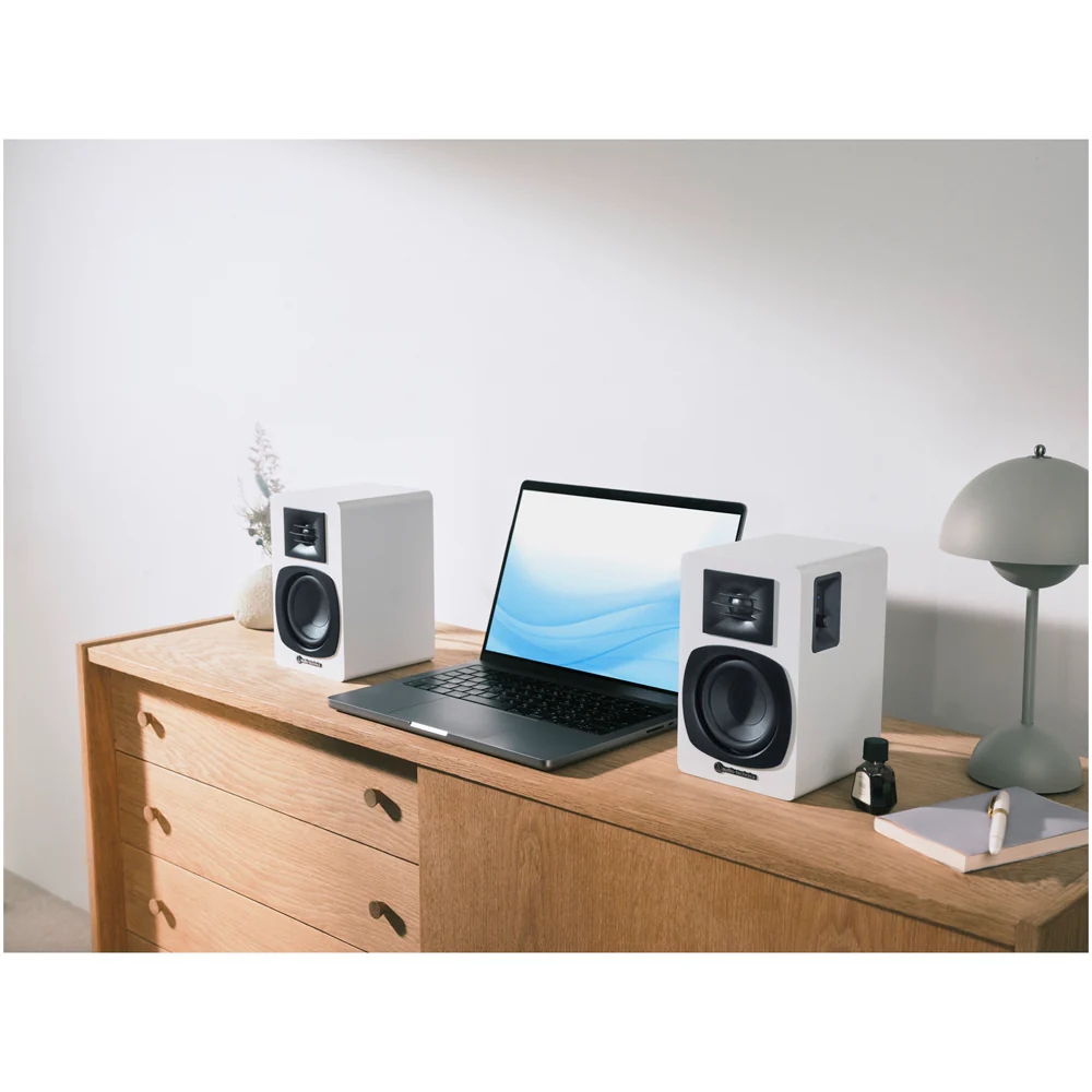 Audio Technica AT-SP3X Powered Bookshelf Speakers with Bluetooth White - Image 4