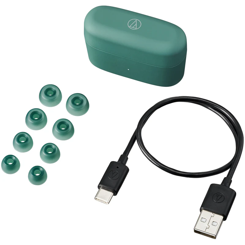 Audio Technica ATH-CKS30TW+ Noise Cancelling Wireless Earbuds Green - Image 8