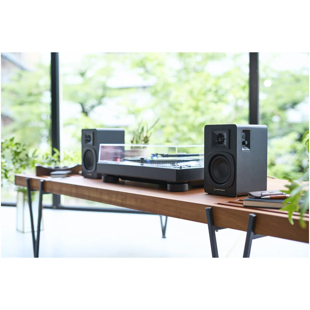 Audio Technica ATLP60XBT Fully Automatic Bluetooth Wireless Turntable White with AT-SP3X Powered Bookshelf Speakers HiFi Package - Image 8