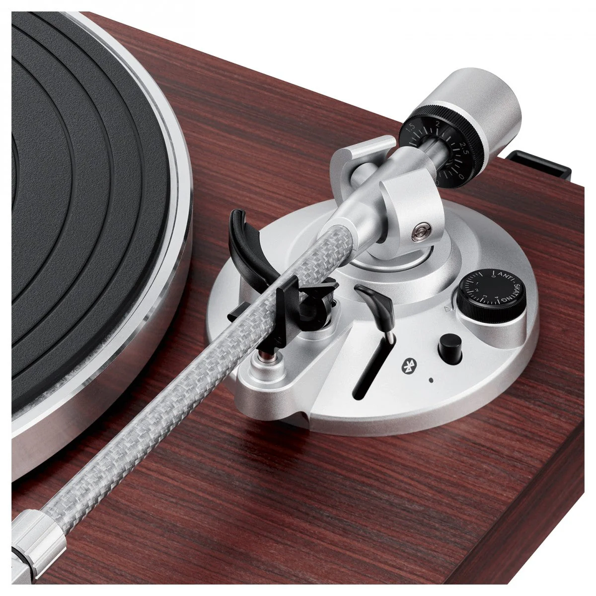 Audio Technica ATLPW50BTRW Turntable Bluetooth Manual Belt Drive Wood Base Rosewood - Image 5