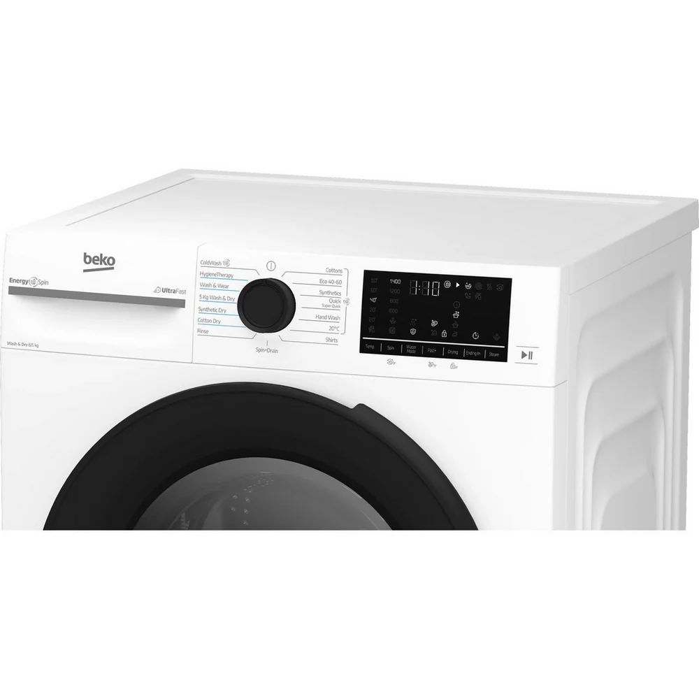 Beko BMND8545UW 8+5kg 1400 Spin Freestanding Front Load Washer Dryer White - Image 9