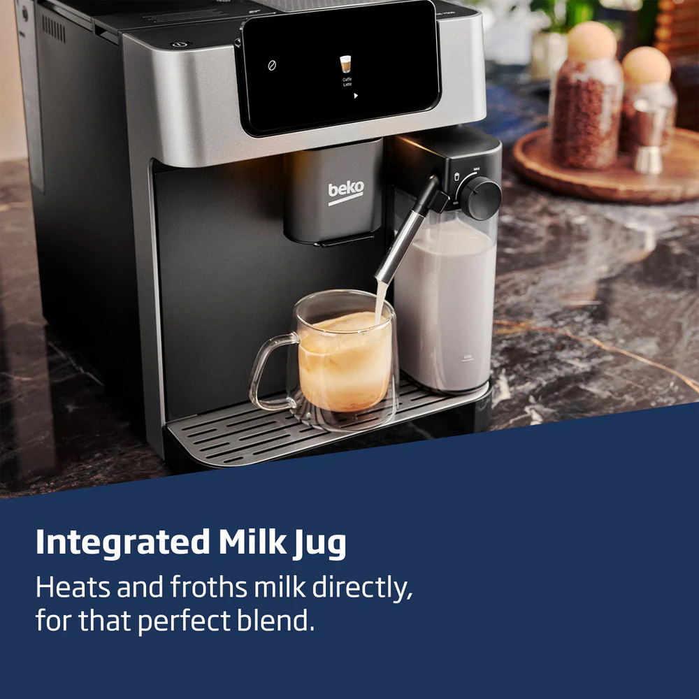 Beko CEG7304X CaffeExperto Fully Automatic 2L Bean To Cup Coffee Machine with Integrated Milk Jug Silver - Image 5