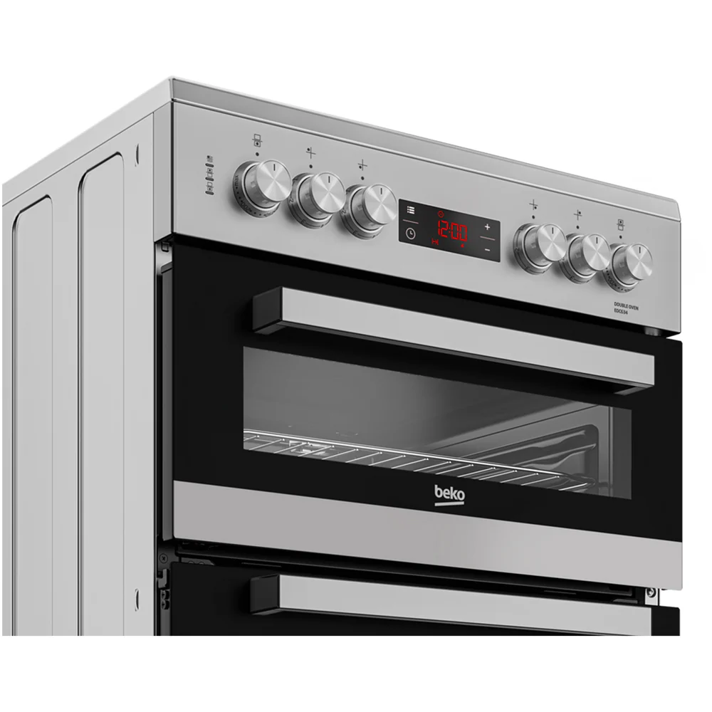 Beko EDC634S 60cm Double Oven Electric Cooker with Ceramic Hob - Silver - Image 4