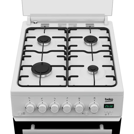 Beko EDG507W Freestanding Double Oven Gas Cooker with Gas Hob White - Image 3