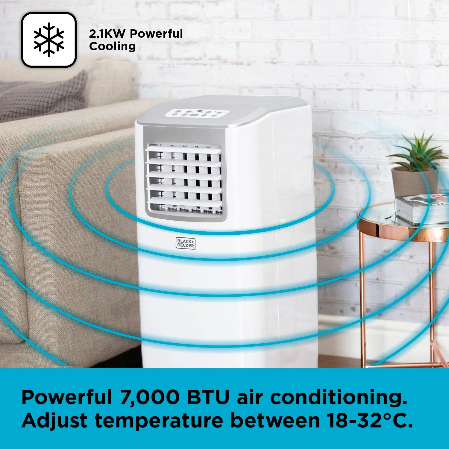 Black+Decker BXAC40005GB 7000 BTU Portable Air Conditioner - Image 6