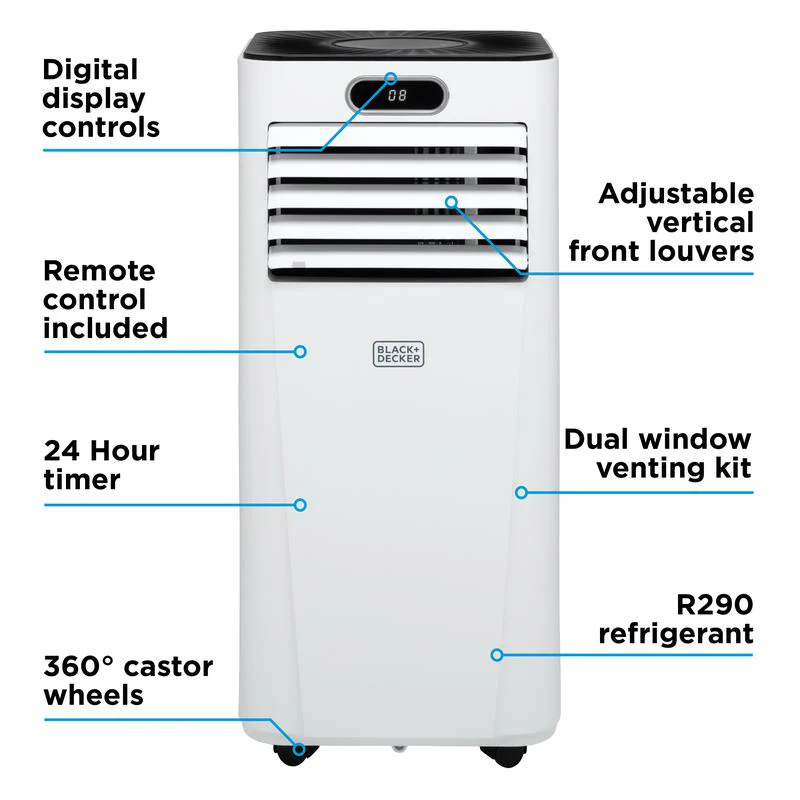Black+Decker BXAC40024GB 7000 BTU Portable Smart Air Conditioner - Image 4