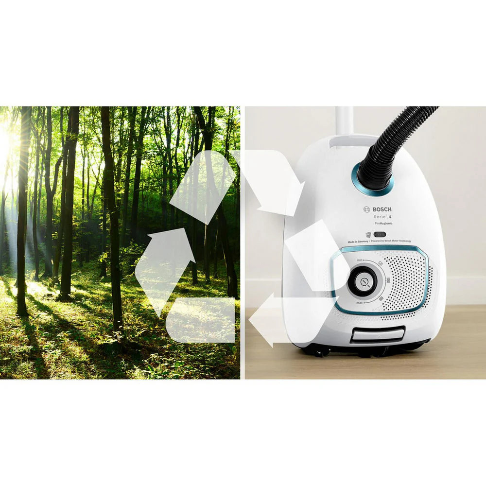 Bosch BGB41HYGGB Series 4 Bagged Cylinder Vacuum Cleaner ProHygienic White - Image 11