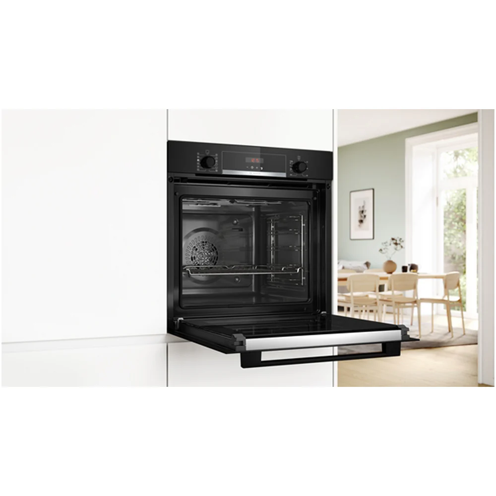 Bosch HQA574BB3B Series 4 71L Built-In Electric Single Pyrolytic Oven Black - A+ Rated - Image 5