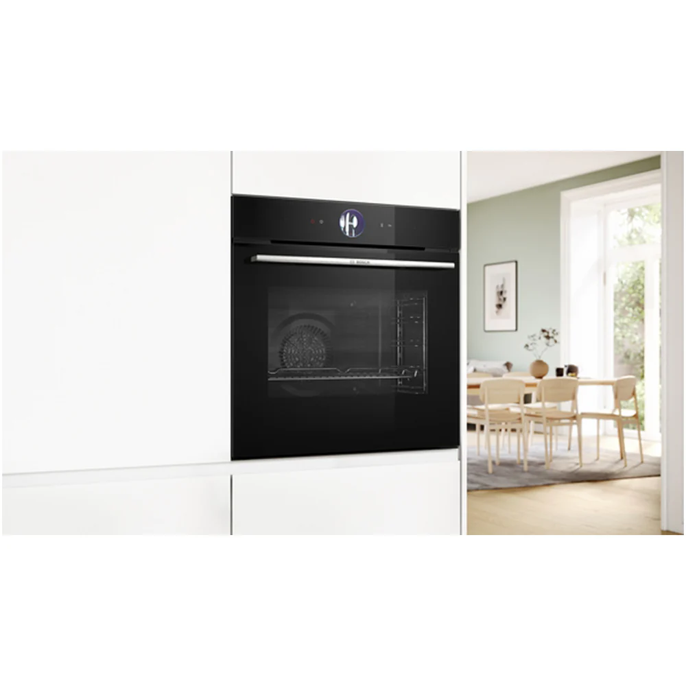 Bosch HRG7764B1B Series 8 Pyrolytic Built in Single Electric Oven with Added Steam Funtion and Air Fry in Black - Image 6