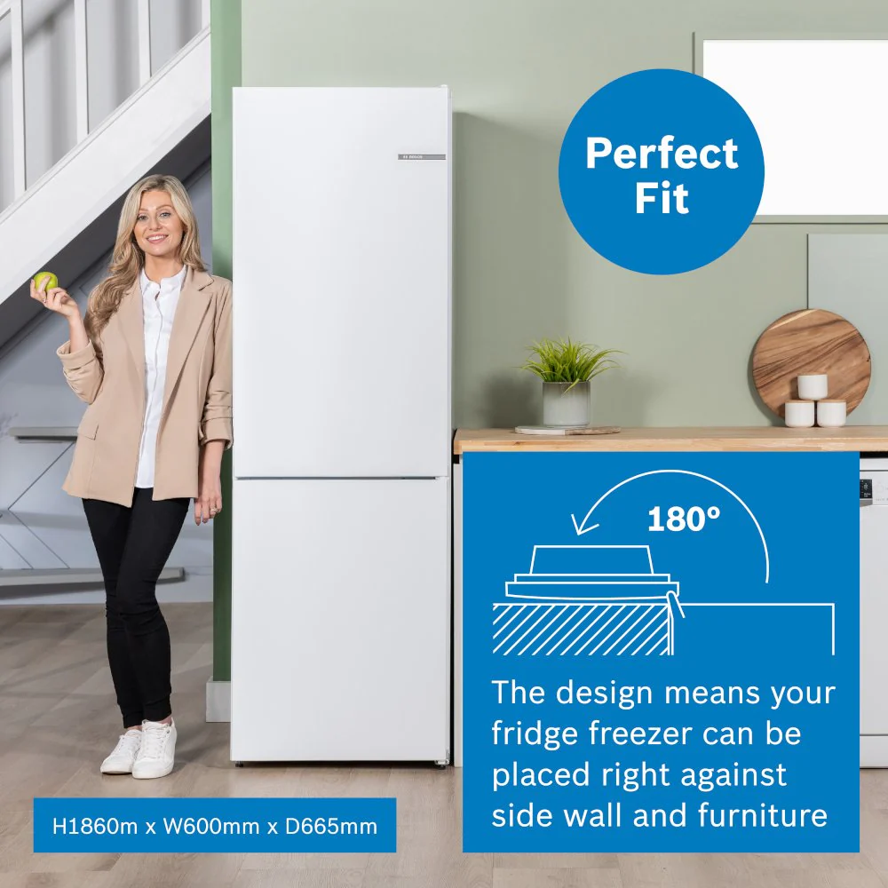 Bosch KGN362WDFG Series 4 Freestanding 60cm Frost Free Fridge Freezer White - Image 13