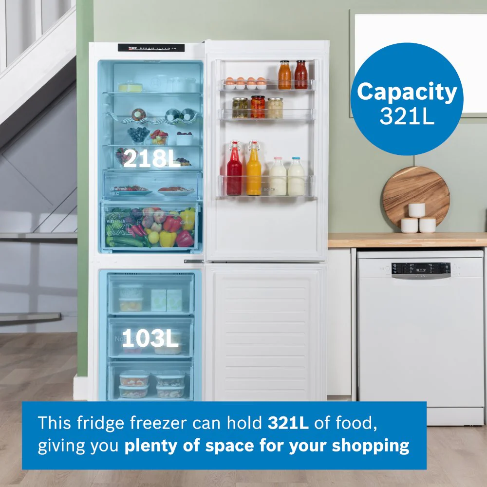 Bosch KGN362WDFG Series 4 Freestanding 60cm Frost Free Fridge Freezer White - Image 9
