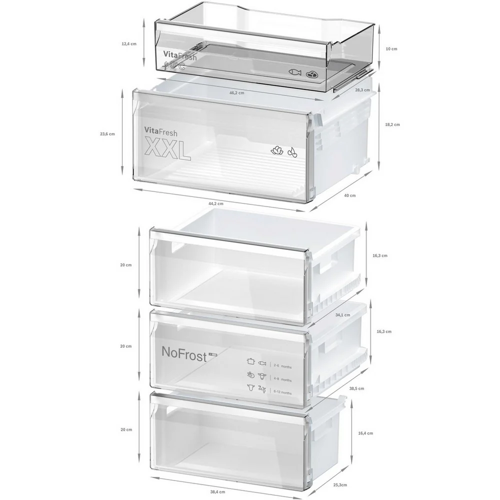 Bosch KGN392LAGG Series 4 60cm Total No Frost Fridge Freezer Stainless Steel - Image 2