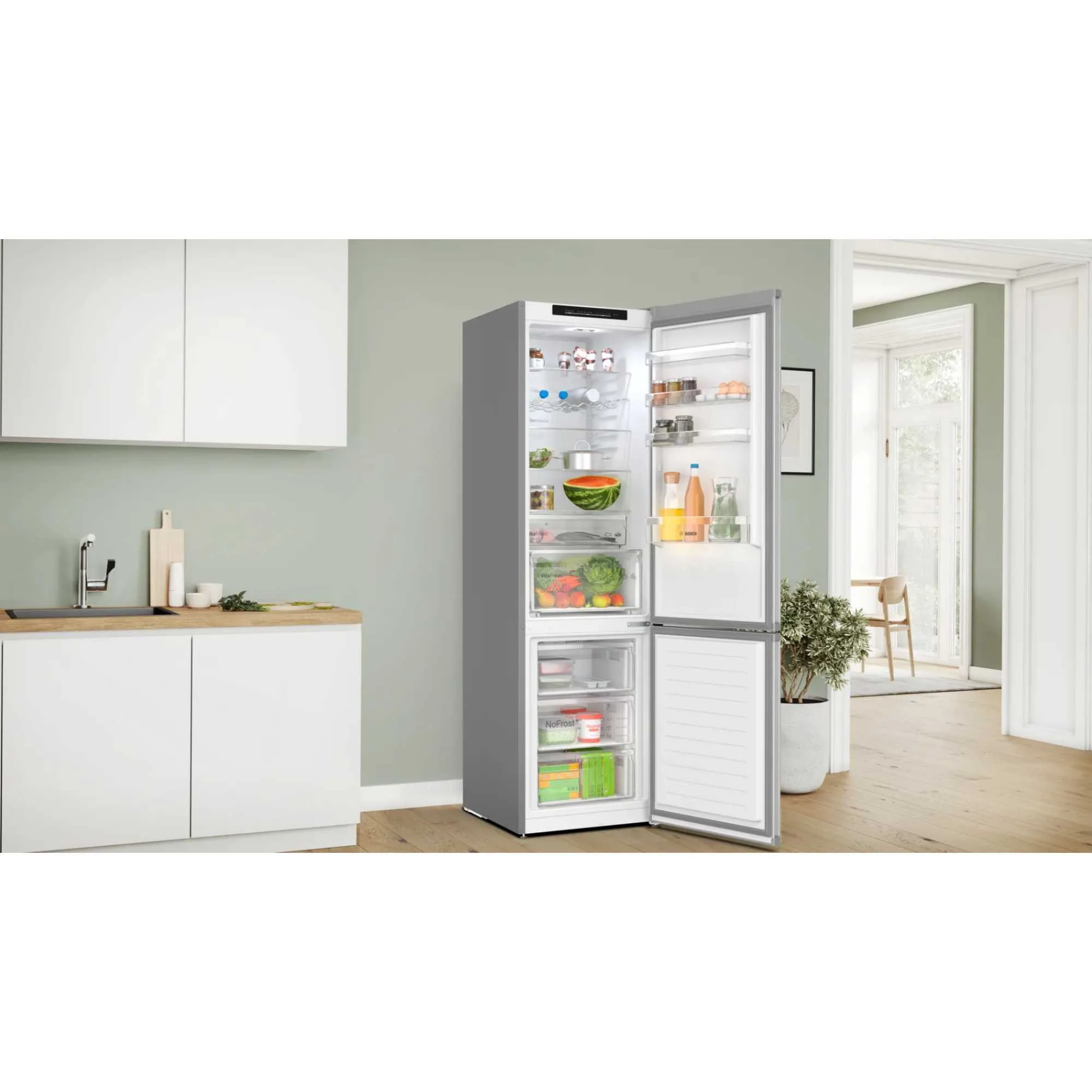 Bosch KGN392LBFG Series 4 Freestanding Frost Free Fridge Freezer Stainless Steel - Image 2