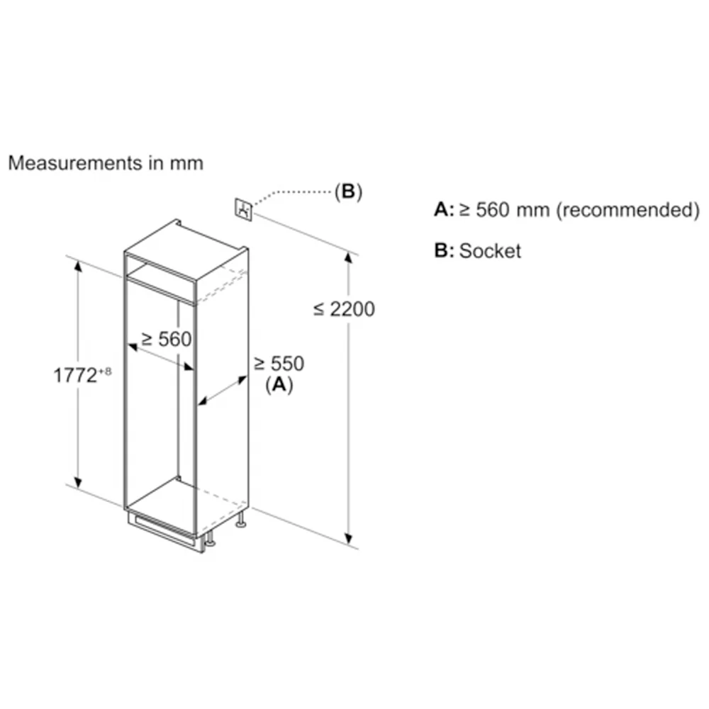 Bosch KIN86NFE0G Series 2 Fully Integrated 60/40 Fridge Freezer Frost Free White - E Rated - Image 10