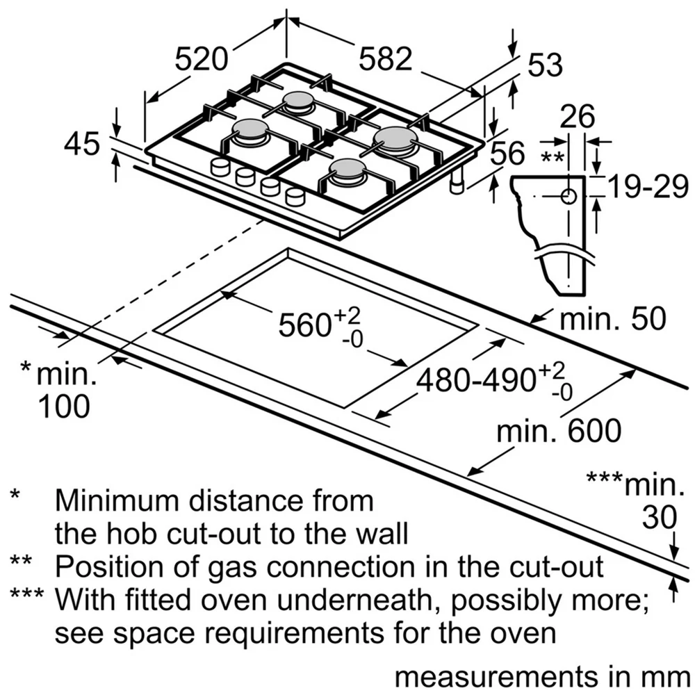 Bosch PGP6B5K90 Series 4 60cm Gas Hob Stainless steel - Image 6