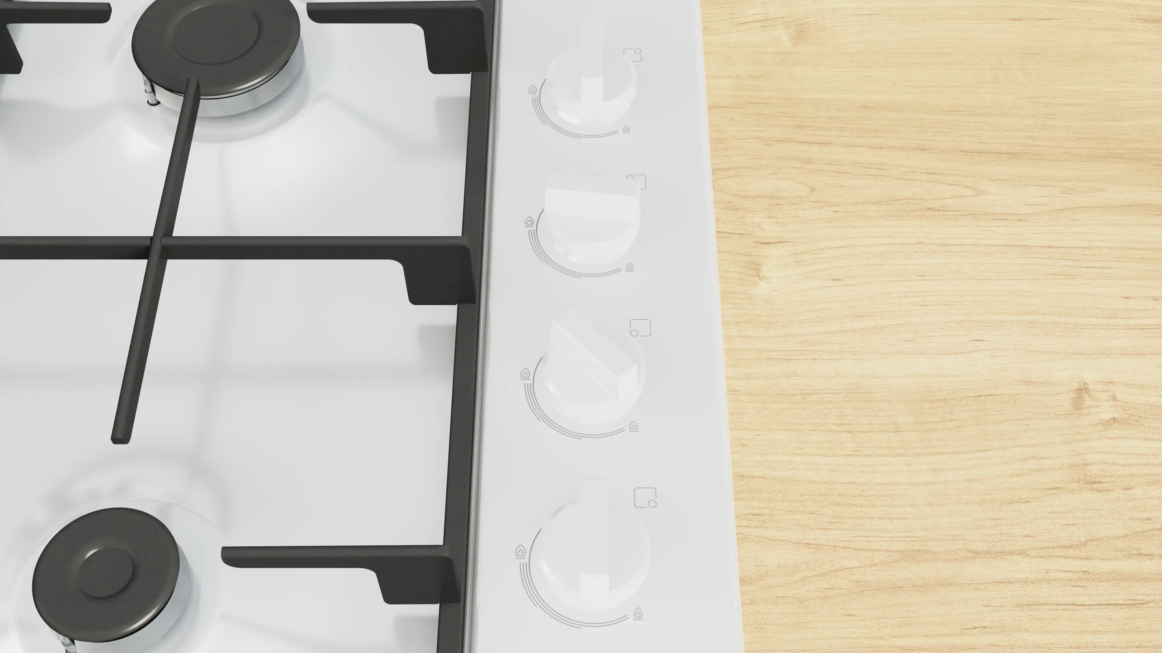 Bosch Series 2 PBP6B2K60 60cm Gas Hob White - Image 2