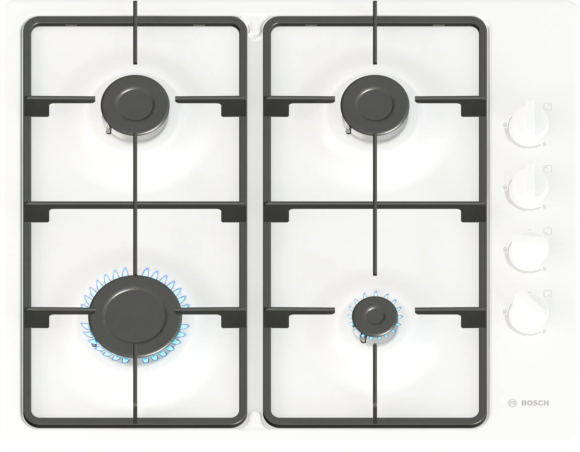 Bosch Series 2 PBP6B2K60 60cm Gas Hob White - Image 6