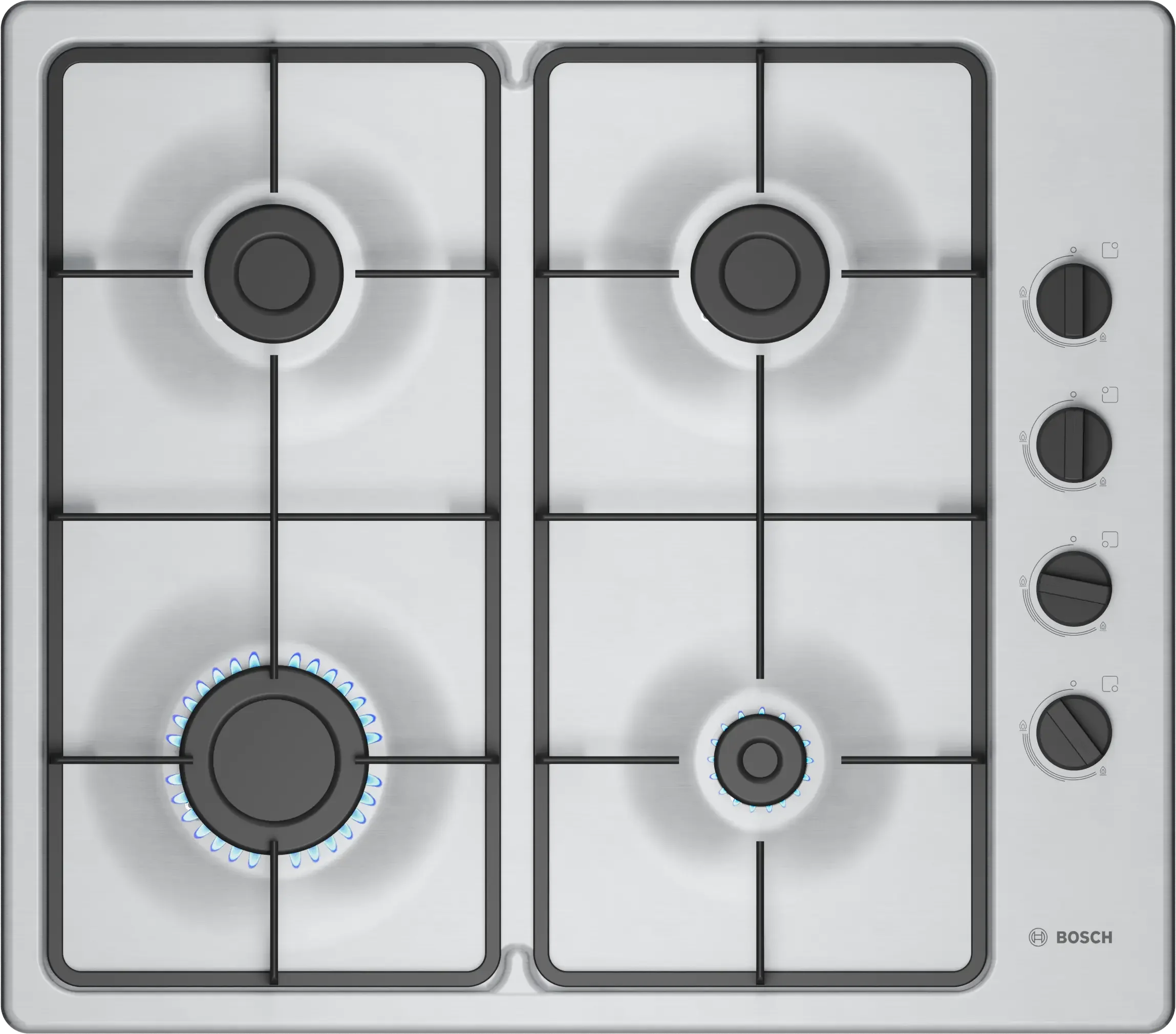 Bosch Series 2 PBP6B5K60 60cm Gas Hob Stainless Steel