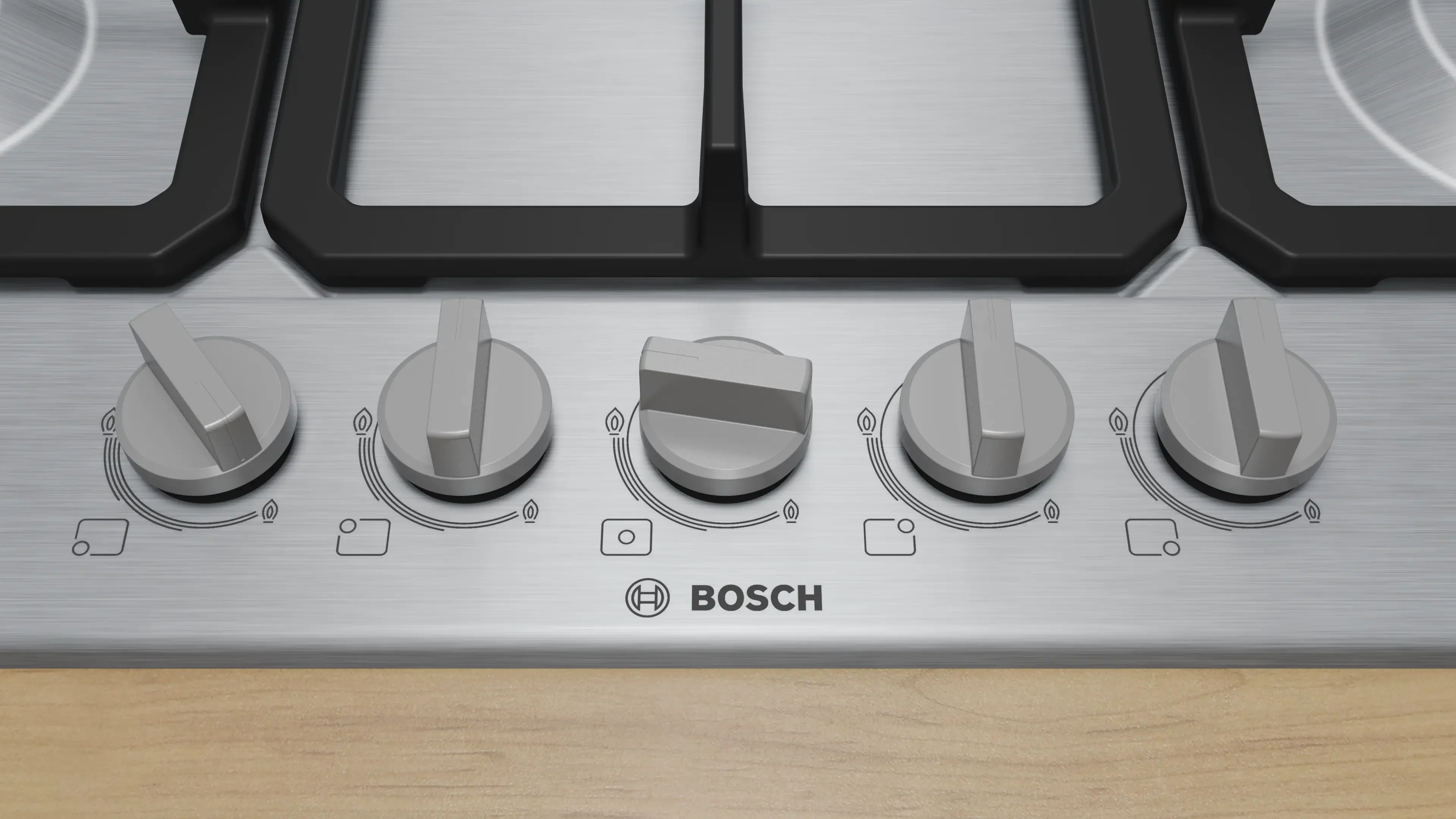 Bosch Series 4 PGQ7B5K90 75cm Gas Hob Stainless steel - Image 2